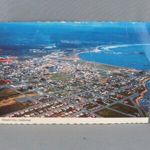 Vintage Postcard - Crescent City California Aerial Picture - Continental Card